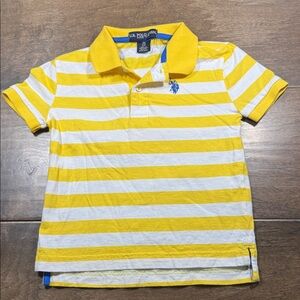 U.S. Polo Assn. Kids Polo Shirt in Yellow and White Stripes